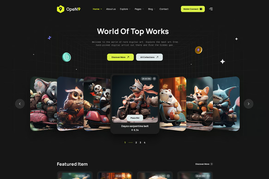 Open9 | NFT Marketplace HTML Template