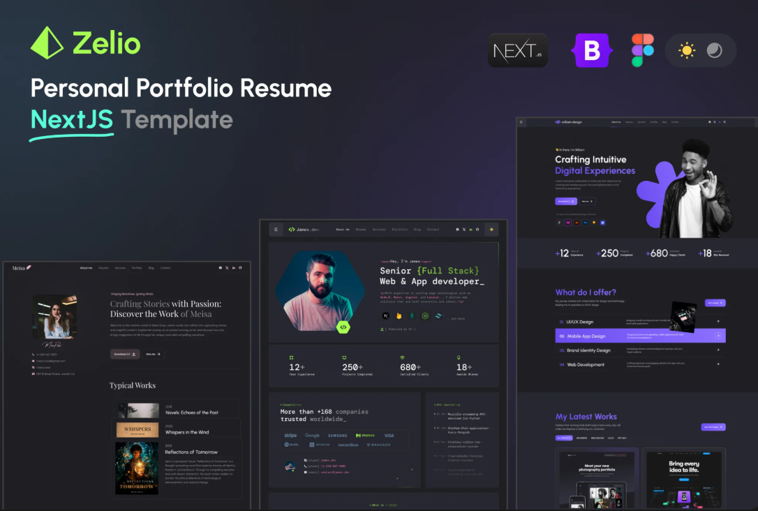 Zelio - Personal Portfolio NextJS React Template